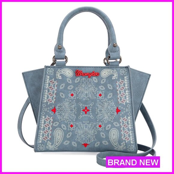 Handbags - Western Paisley Print Tote Purse with Adjustable Strap, 12.2"